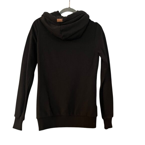 Wanakome Black Sweatshirt Womens Size XS Pullover Hoodie - Picture 2 of 4